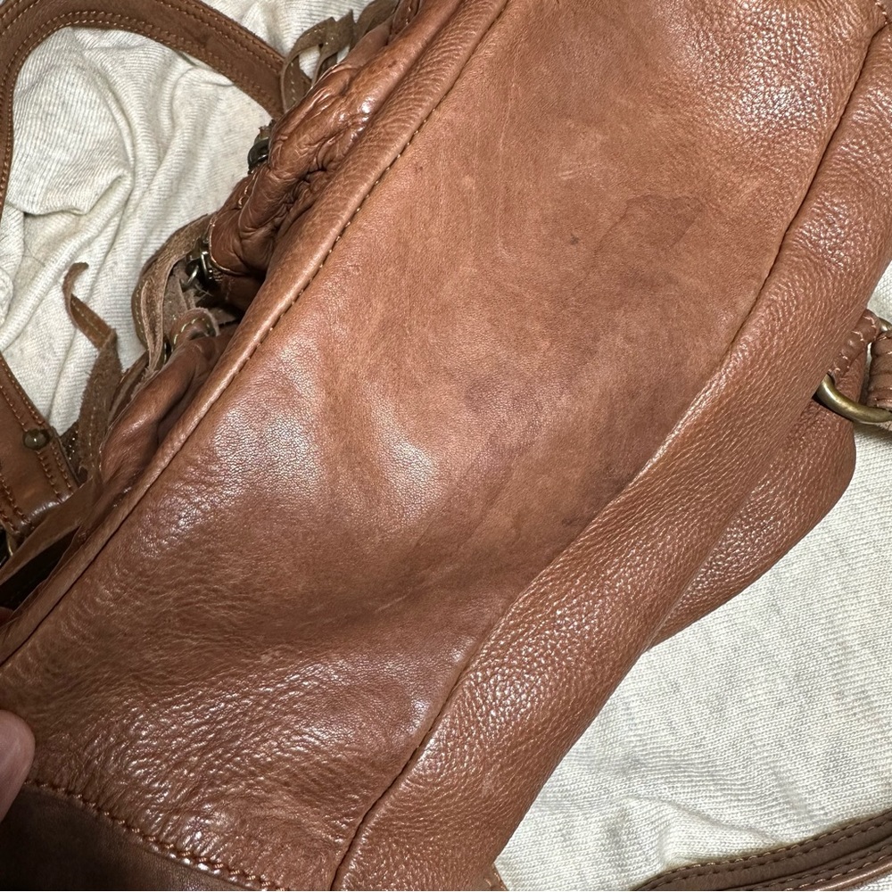 Free People Boho Brown Leather Hippie Messanger Bag - Picture 4 of 10